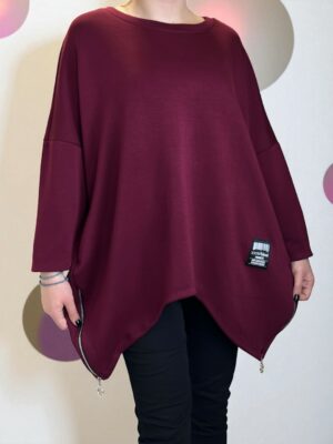 Casual μπλουζοφόρεμα με διακοσμητικά φερμουάρ