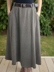 Μοντέρνα φούστα κοτλέ με ζώνη