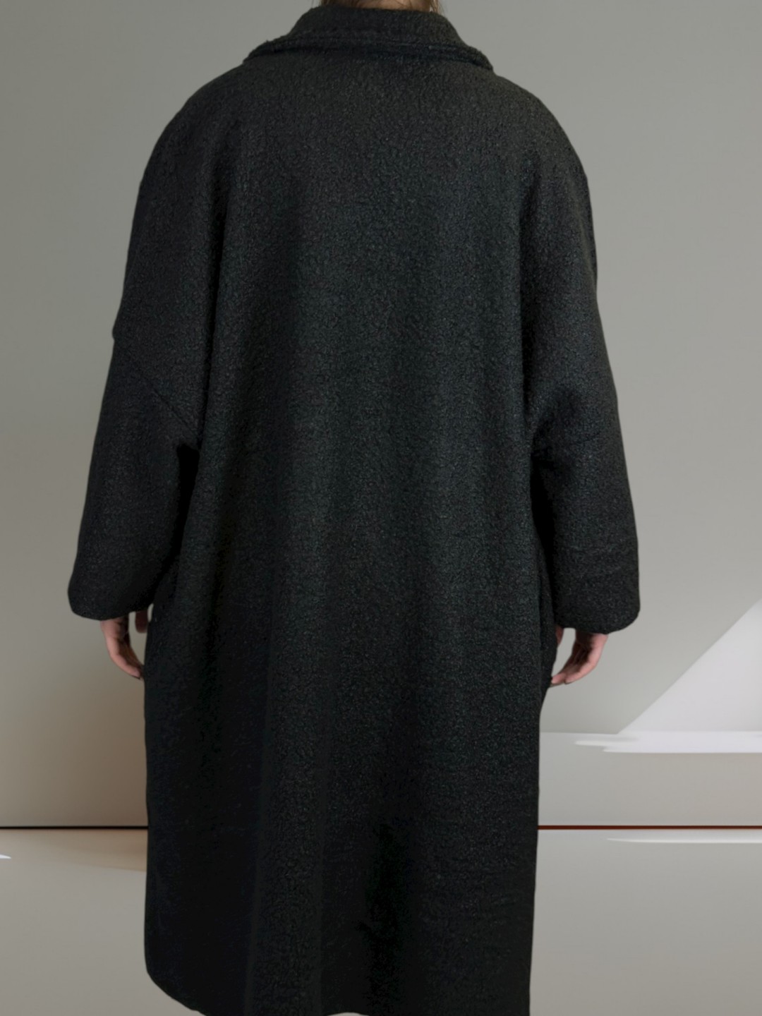 Παλτό μπουκλέ με άνετη γραμμή plus size Παλτό μπουκλέ με άνετη γραμμή plus size