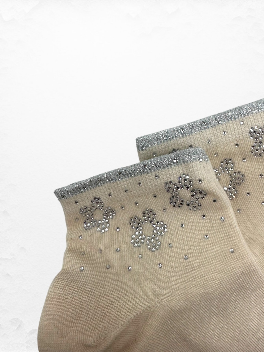 Κάλτσες με Στρας Λουλουδάτο Στυλ Κάλτσες με Στρας Λουλουδάτο Στυλ