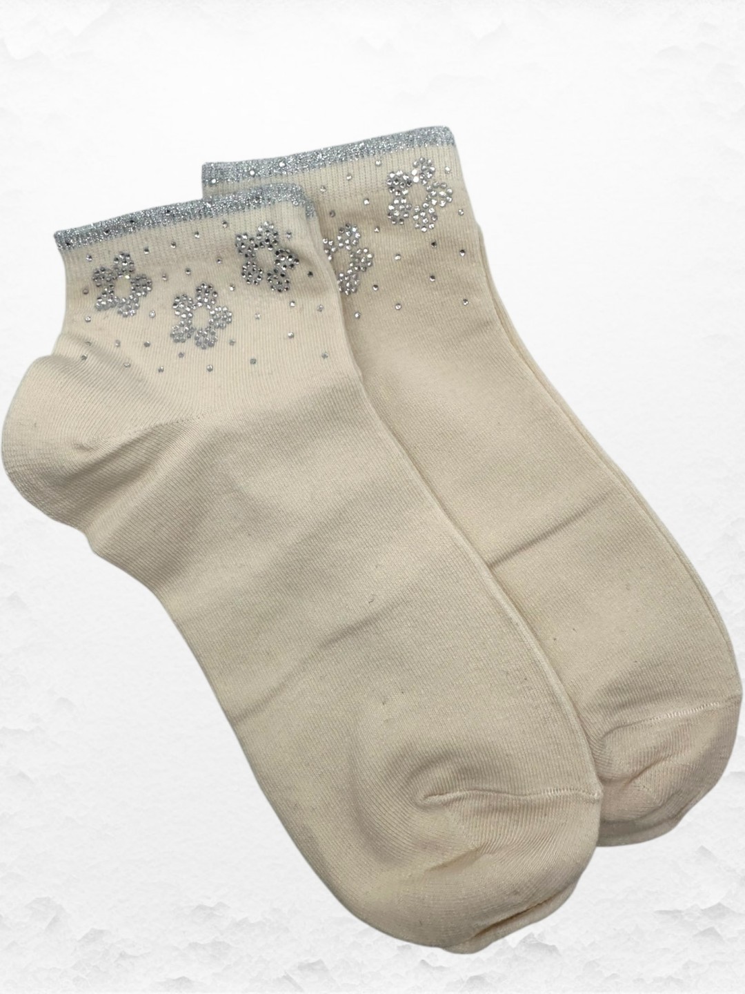 Κάλτσες με Στρας Λουλουδάτο Στυλ Κάλτσες με Στρας Λουλουδάτο Στυλ