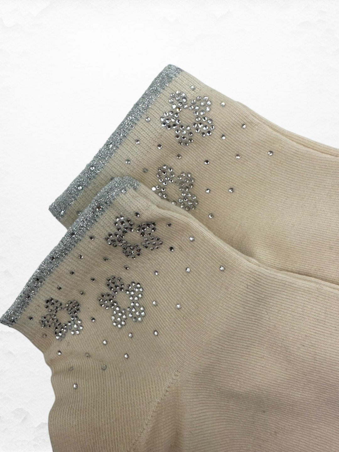 Κάλτσες με Στρας Λουλουδάτο Στυλ Κάλτσες με Στρας Λουλουδάτο Στυλ