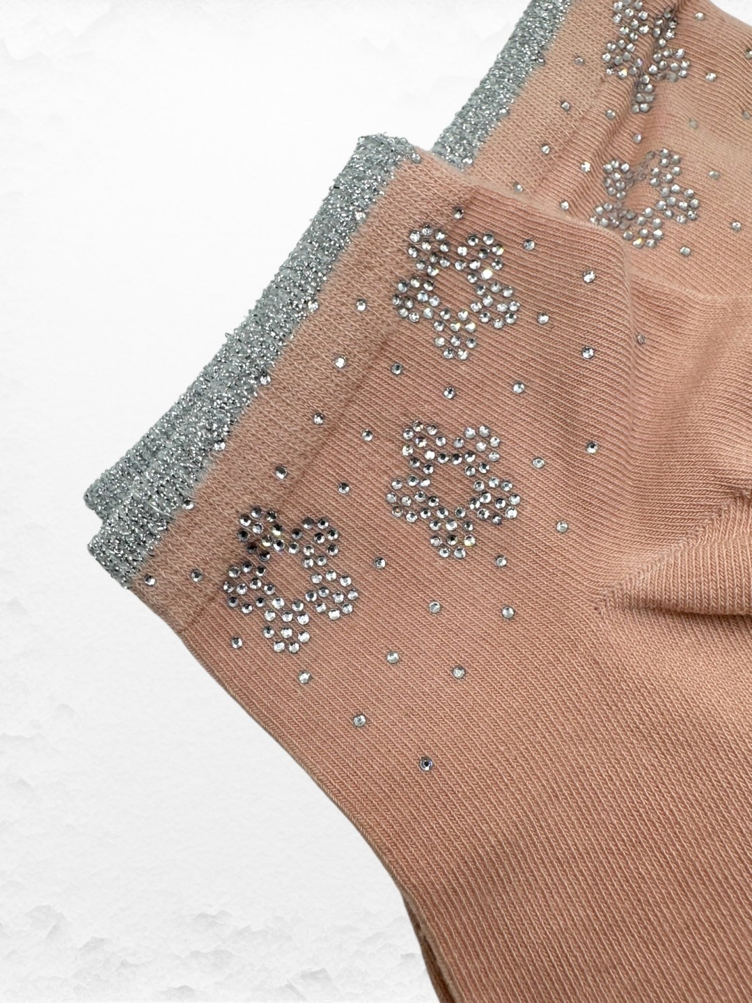 Κάλτσες με Στρας Λουλουδάτο Στυλ Κάλτσες με Στρας Λουλουδάτο Στυλ