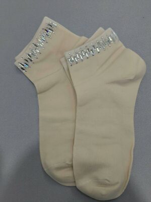 Κάλτσες με Τετράγωνα Στρας Bold Crystal<br/><small class="dmm_sku">Κωδικός προϊόντος: 8519-μπεζ</small>