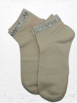 Κάλτσες με Τετράγωνα Στρας Bold Crystal<br/><small class="dmm_sku">Κωδικός προϊόντος: 8519-μπεζ</small>