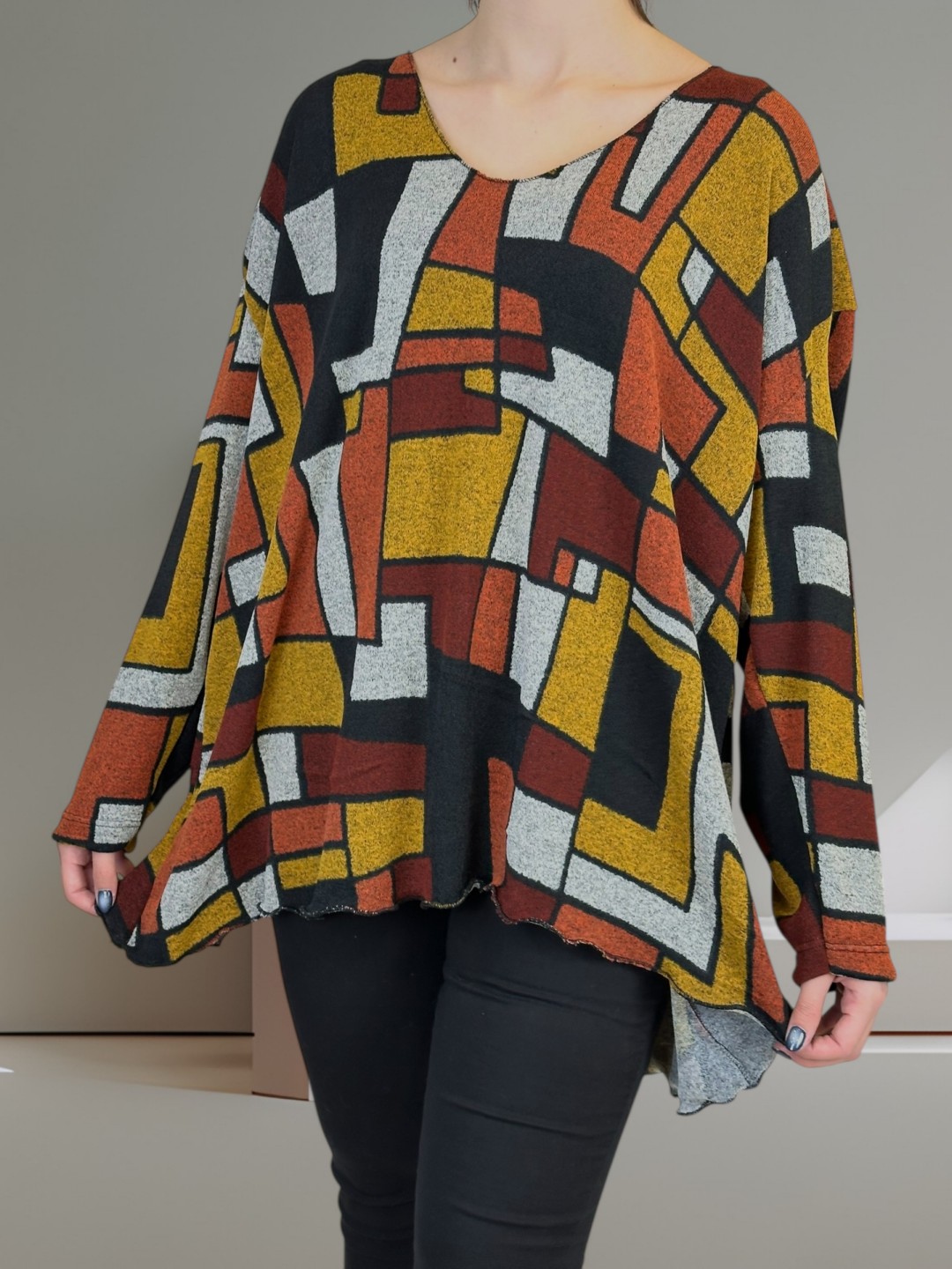 Ελαφριά Μπλούζα με Θηλυκή V Γραμμή Ελαφριά Μπλούζα με Θηλυκή V Γραμμή