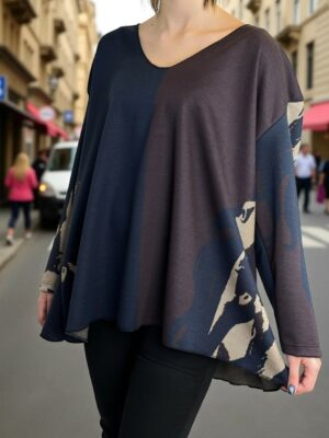 Ελαφριά Μπλούζα με Θηλυκή V Γραμμή