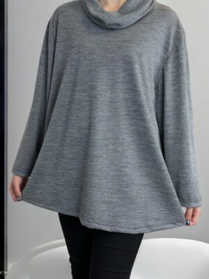 Σικάτη Μπλούζα με Χαλαρή Ζιβάγκο Λαιμόκοψη