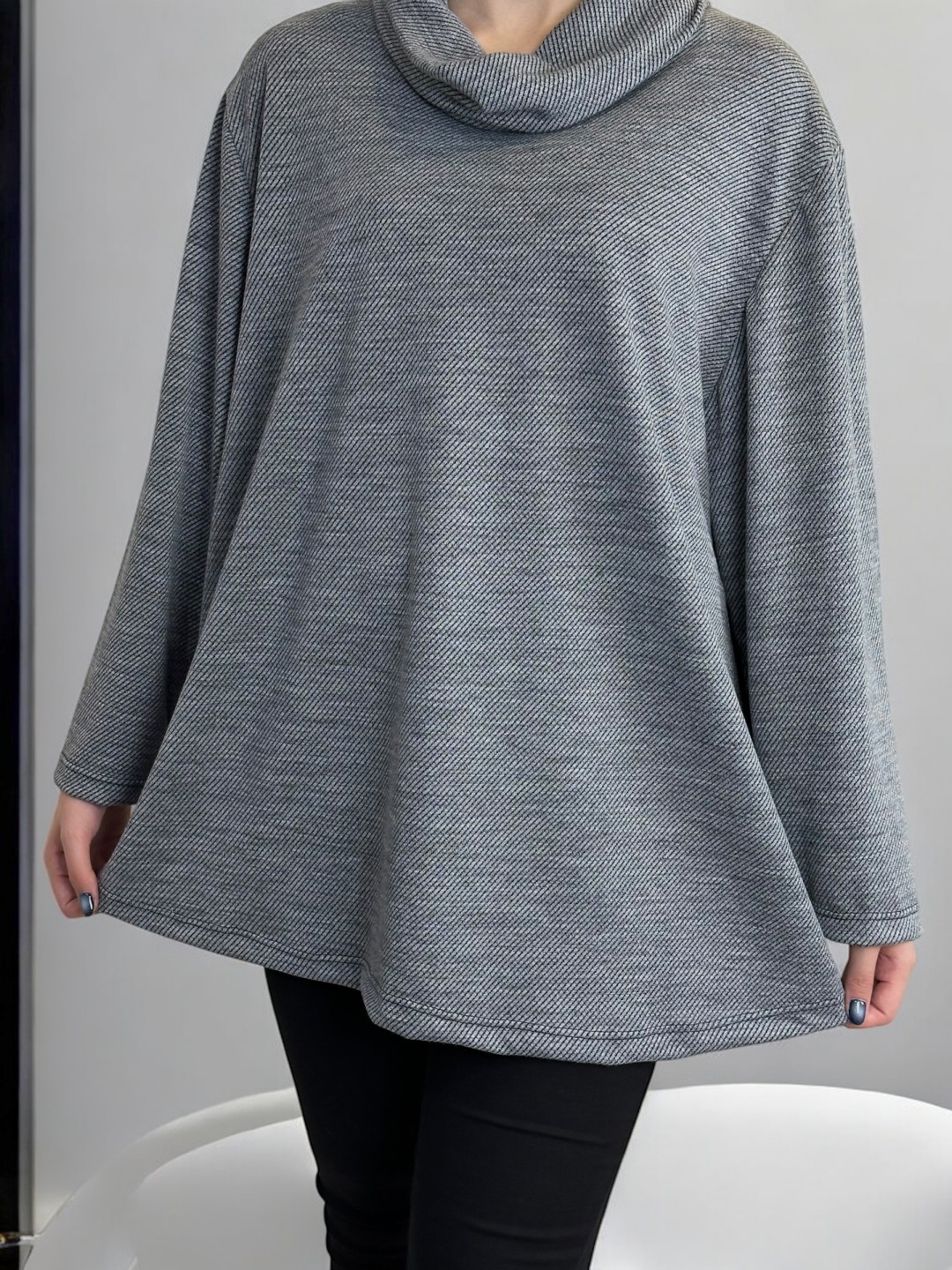 Σικάτη Μπλούζα με Χαλαρή Ζιβάγκο Λαιμόκοψη Σικάτη Μπλούζα με Χαλαρή Ζιβάγκο Λαιμόκοψη