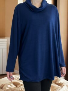 Σικάτη Μπλούζα με Χαλαρή Ζιβάγκο Λαιμόκοψη