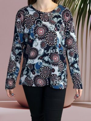 Μπλούζα με Μοντέρνο Γραφικό Μοτίβο