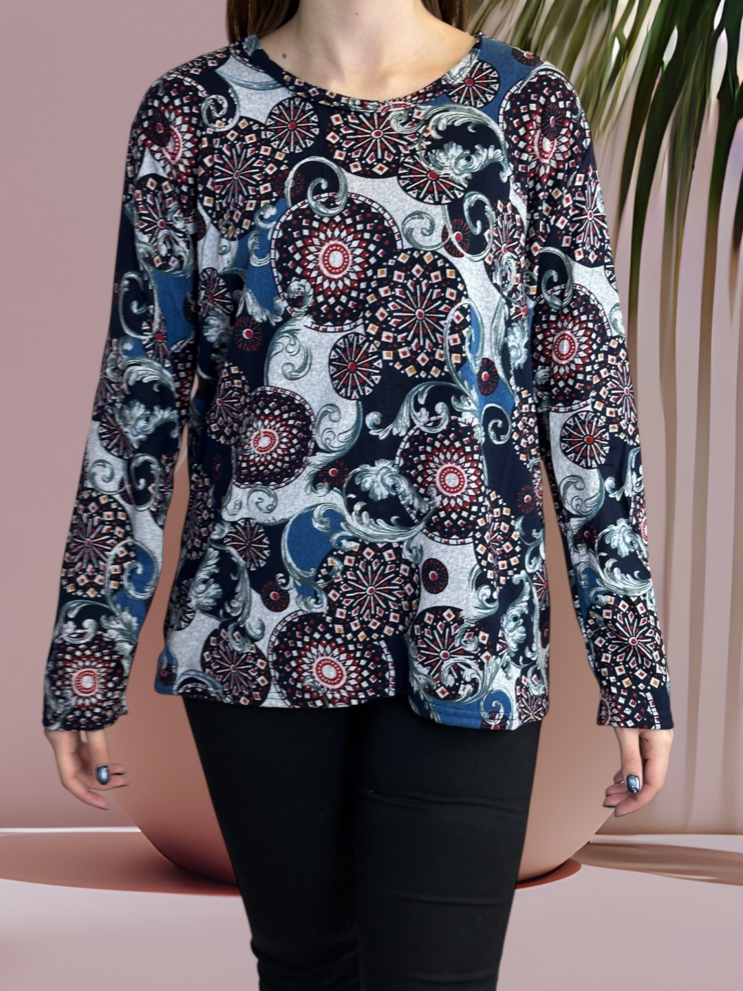 Μπλούζα με Μοντέρνο Γραφικό Μοτίβο Μπλούζα με Μοντέρνο Γραφικό Μοτίβο