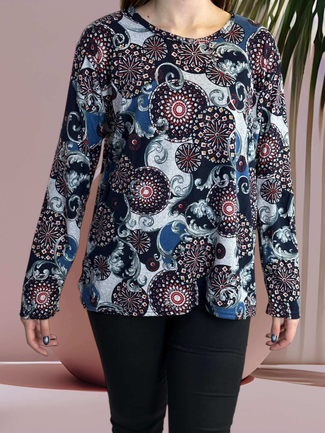 Μπλούζα με Μοντέρνο Γραφικό Μοτίβο Μπλούζα με Μοντέρνο Γραφικό Μοτίβο