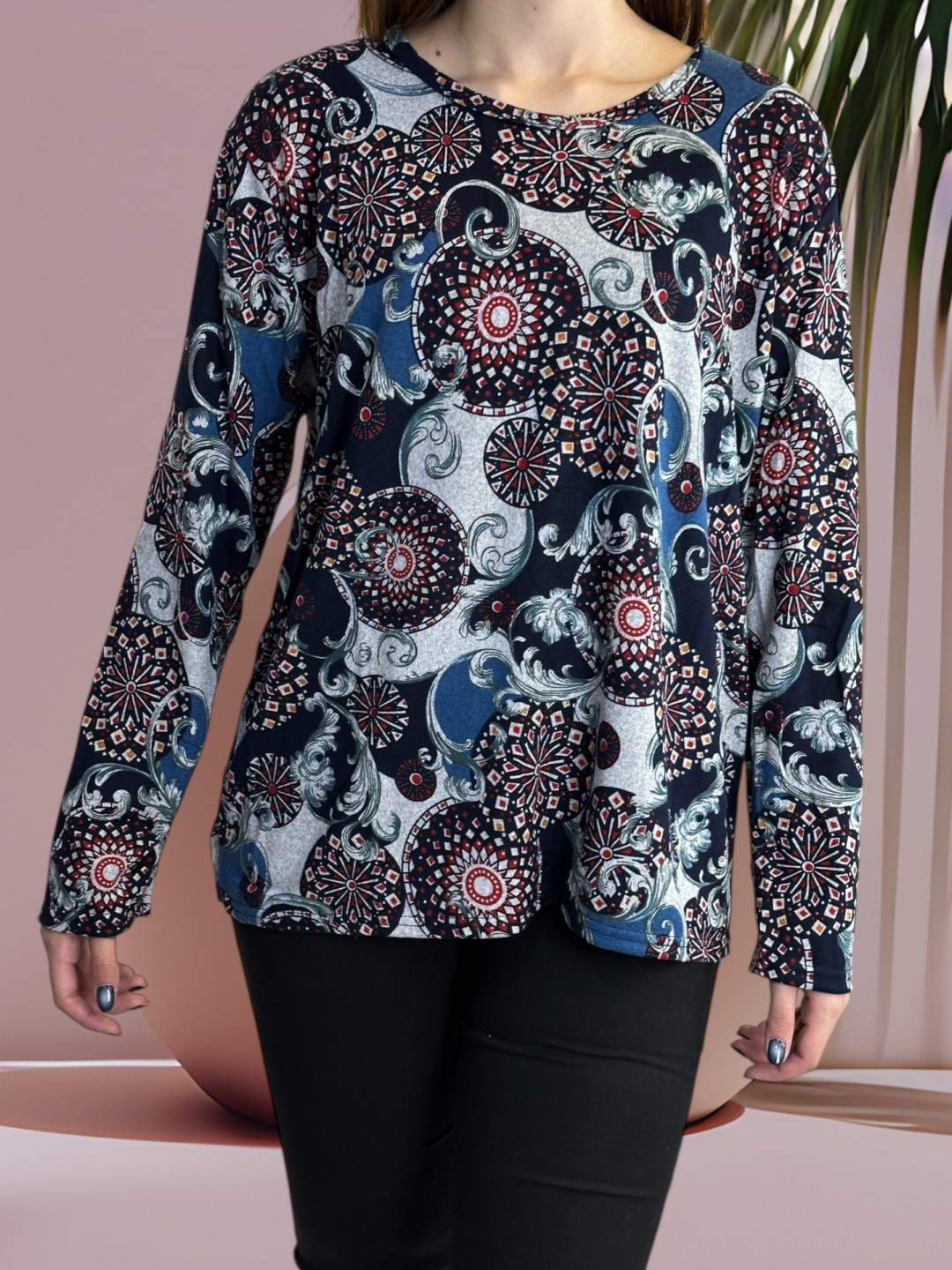 Μπλούζα με Μοντέρνο Γραφικό Μοτίβο Μπλούζα με Μοντέρνο Γραφικό Μοτίβο