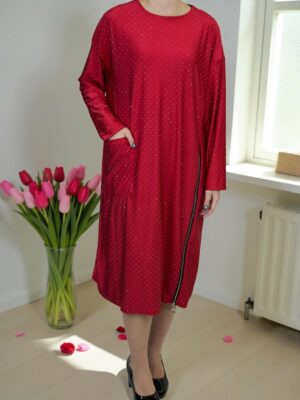 Glam Φόρεμα με Λάμψη Στρας και Μοντέρνα Τσέπη