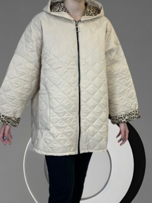 Μπουφάν Ελαφρύ με Εντυπωσιακή Λεοπάρ Φόδρα<br/><small class="dmm_sku">Κωδικός προϊόντος: 8567-μπεζ</small>