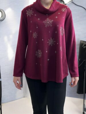 Μπλούζα Ζιβάγκο με Απαλή Γραμμή και Χιονισμένα Στρας