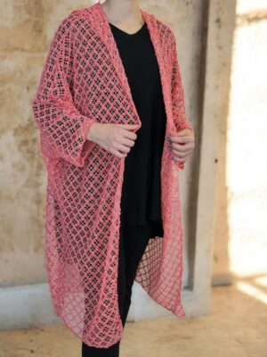 Ροζ Δικτυωτή Ζακέτα για Μοντέρνες και Φρέσκες Εμφανίσεις