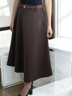 Σουέτ Φούστα με Απαλή Υφή και Λεπτή Ζώνη