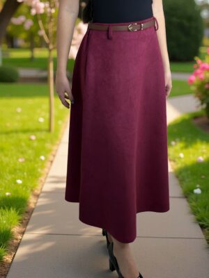 Σουέτ Φούστα με Απαλή Υφή και Λεπτή Ζώνη