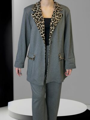 Κοστούμι με Ελαστικό Ύφασμα και Φόδρα με Λεοπάρ Υπογραφή