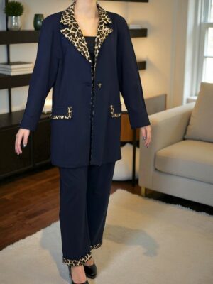 Κοστούμι με Ελαστικό Ύφασμα και Φόδρα με Λεοπάρ Υπογραφή