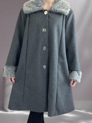 Γυναικείο Παλτό με Γούνινο Γιακά