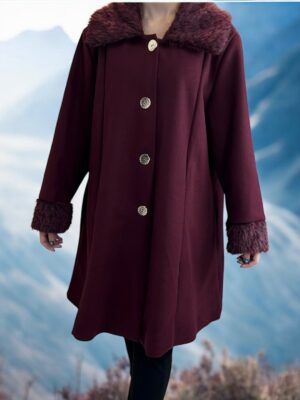 Γυναικείο Παλτό με Γούνινο Γιακά