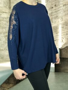 Elegant Πουλόβερ με Διάφανα Μανίκια