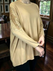 Elegant Πουλόβερ με Διάφανα Μανίκια