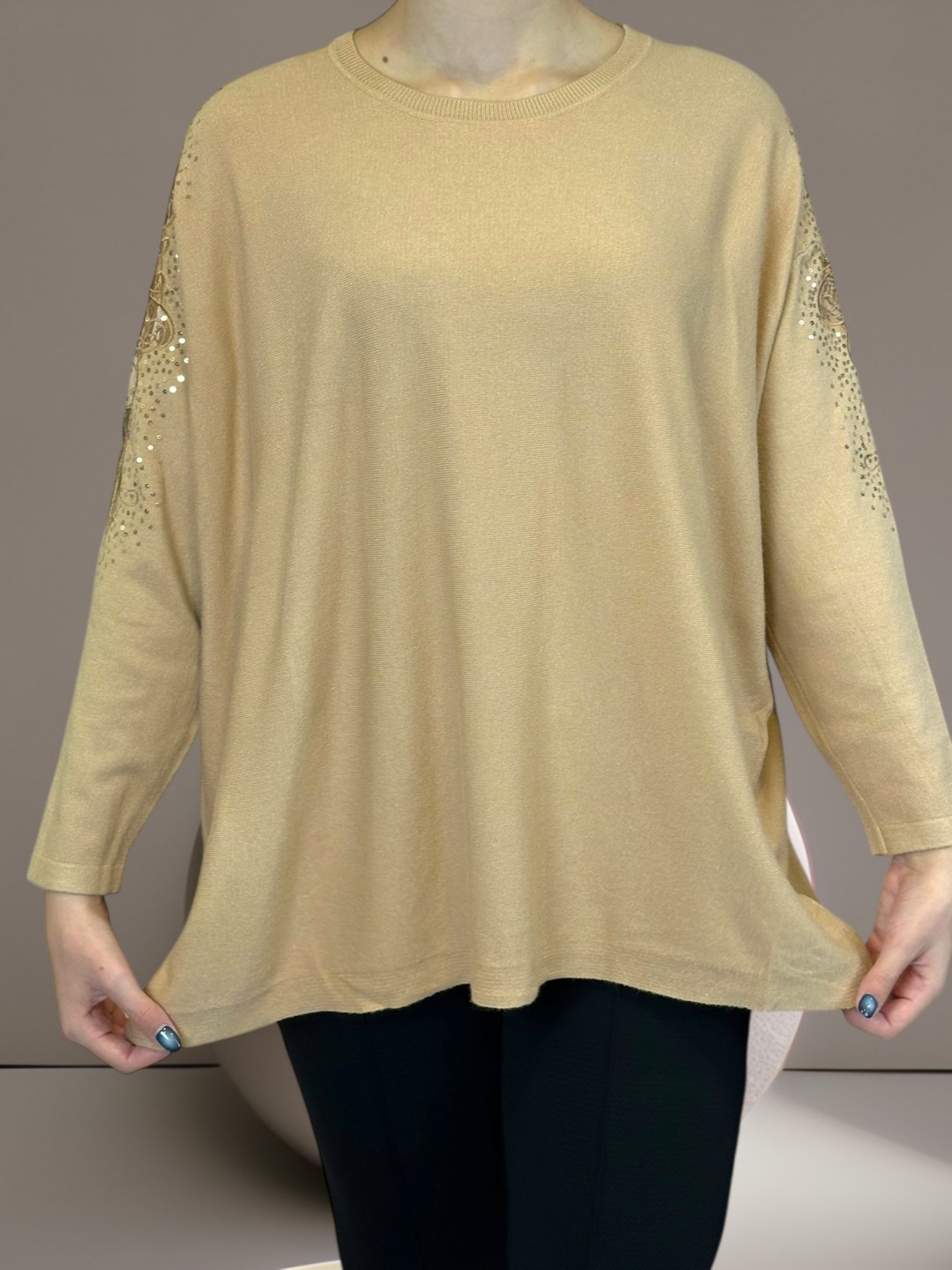 Elegant Πουλόβερ με Διάφανα Μανίκια Elegant Πουλόβερ με Διάφανα Μανίκια