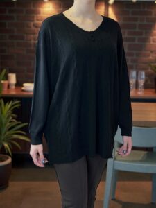 Πλεκτό Top με Μοτίβο Πλέξης και Τριπλή Λεπτομέρεια Κουμπιών