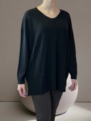 Πλεκτό Top με Μοτίβο Πλέξης και Τριπλή Λεπτομέρεια Κουμπιών