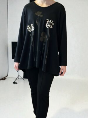 Γυναικεία Μπλούζα με Λεοπάρ Λουλουδάτο Μοτίβο