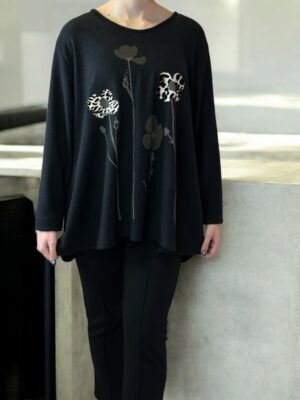 Γυναικεία Μπλούζα με Λεοπάρ Λουλουδάτο Μοτίβο