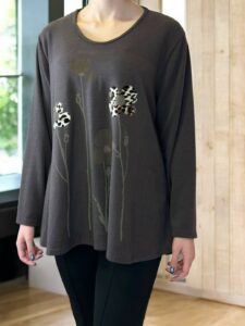 Γυναικεία Μπλούζα με Λεοπάρ Λουλουδάτο Μοτίβο