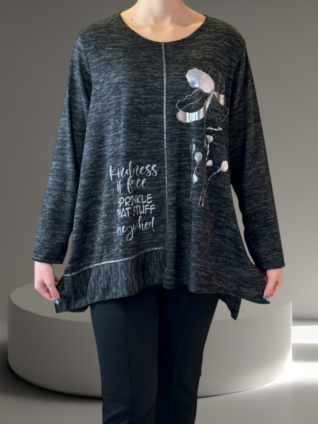 Μπλούζα με Metallic Flower Detail Μπλούζα με Metallic Flower Detail