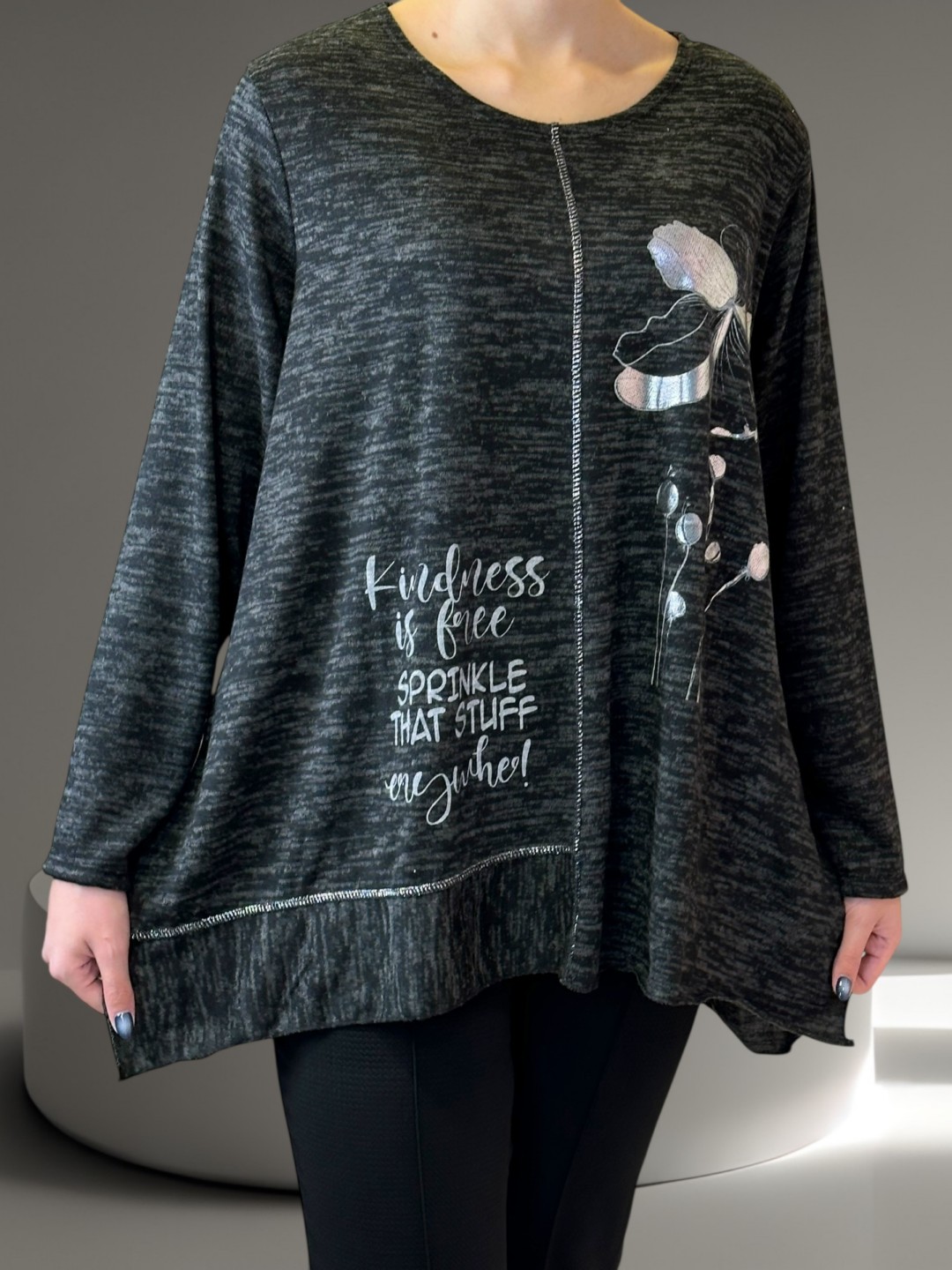 Μπλούζα με Metallic Flower Detail Μπλούζα με Metallic Flower Detail