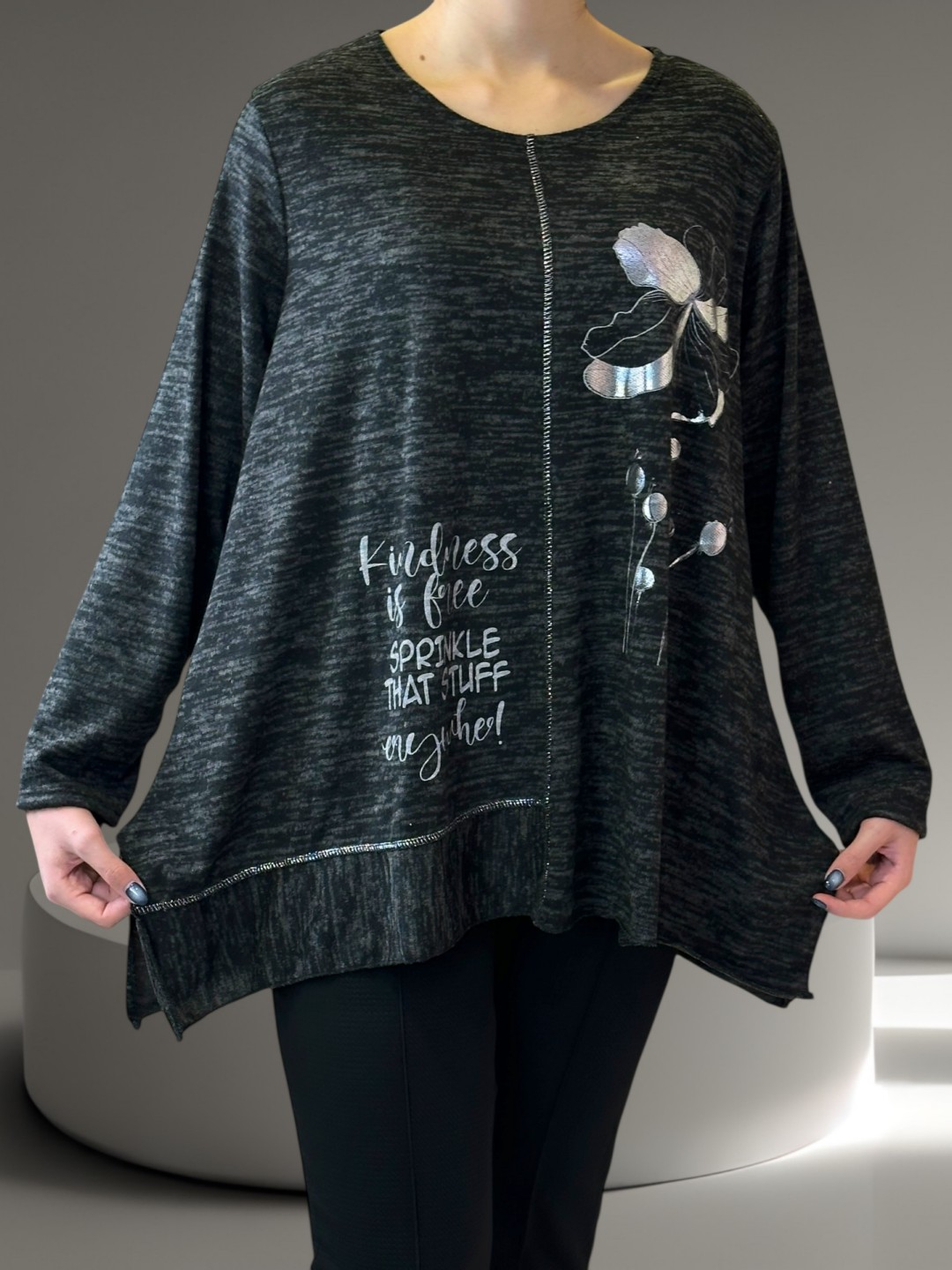 Μπλούζα με Metallic Flower Detail Μπλούζα με Metallic Flower Detail