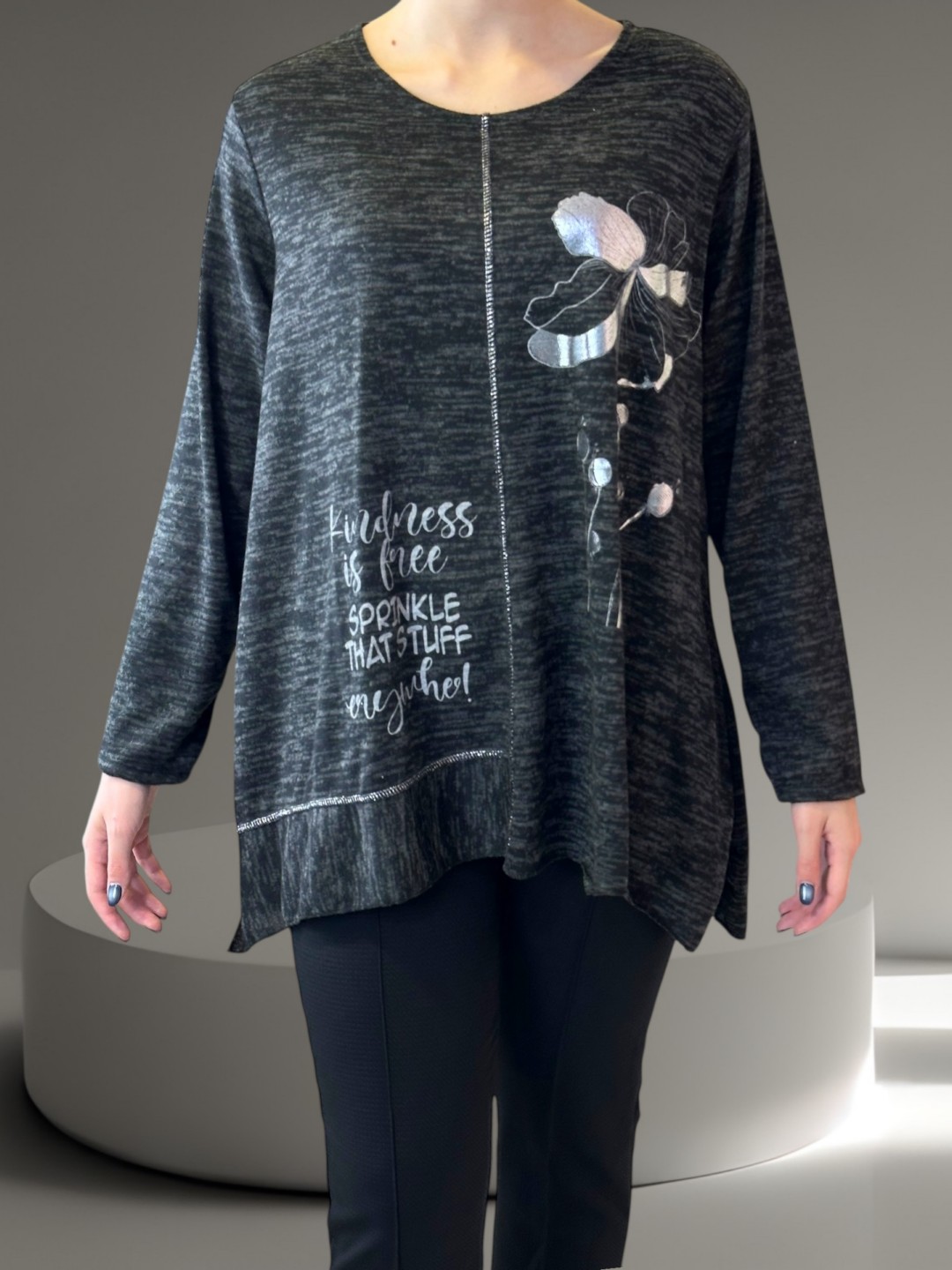 Μπλούζα με Metallic Flower Detail Μπλούζα με Metallic Flower Detail