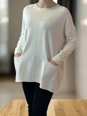 Elegant Knit σε Χαλαρή Γραμμή με Τσέπες