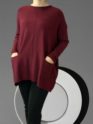 Elegant Knit σε Χαλαρή Γραμμή με Τσέπες