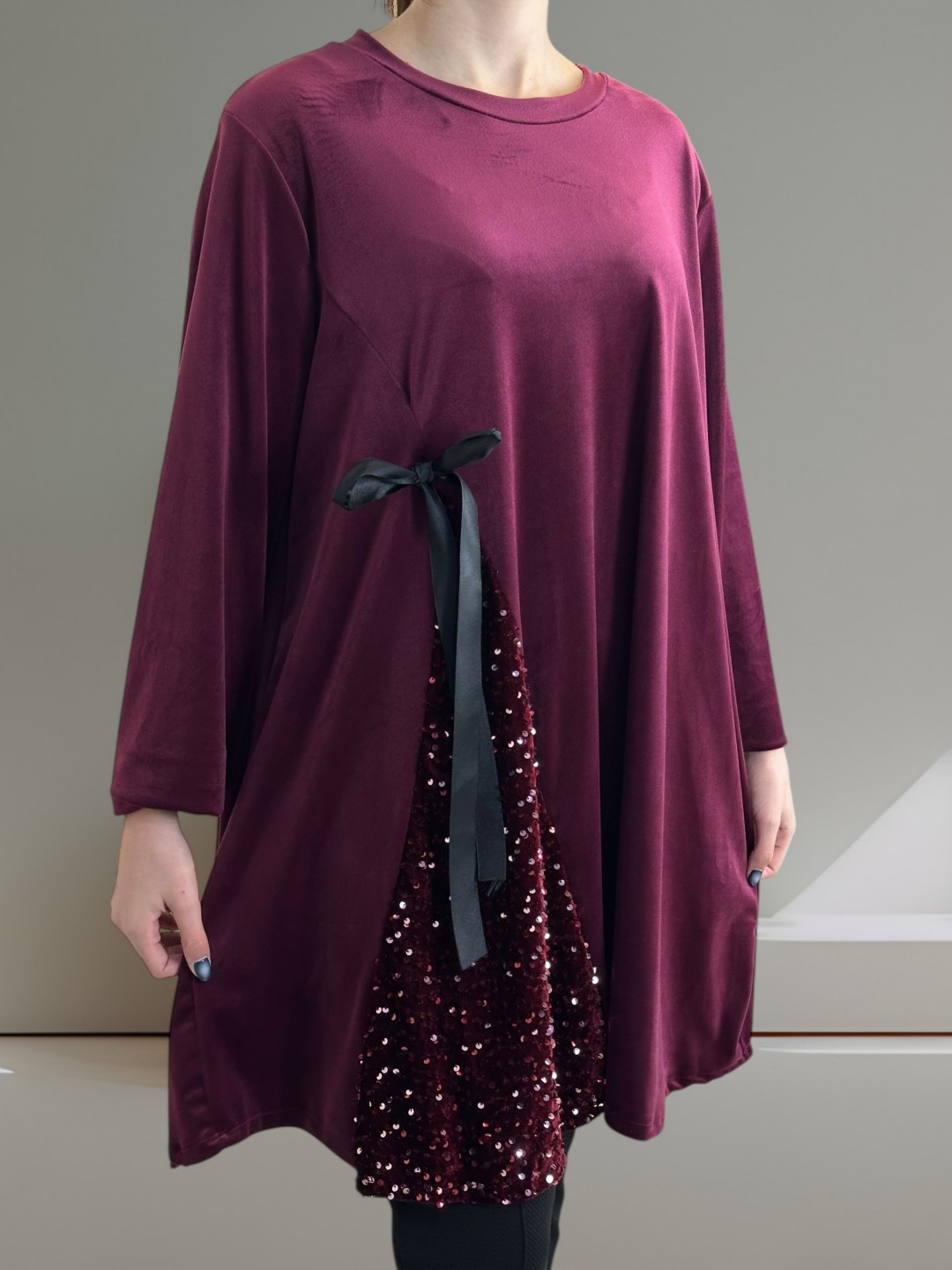 Velvet Lurex Μπλουζοφόρεμα με Πλαϊνή Κορδέλα Velvet Lurex Μπλουζοφόρεμα με Πλαϊνή Κορδέλα