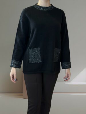 Deluxe Μπλούζα με Ασημένιες Λεπτομέρειες & Τσέπες