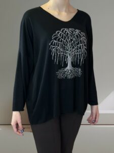 Μπλούζα με Δέντρο από Στρας