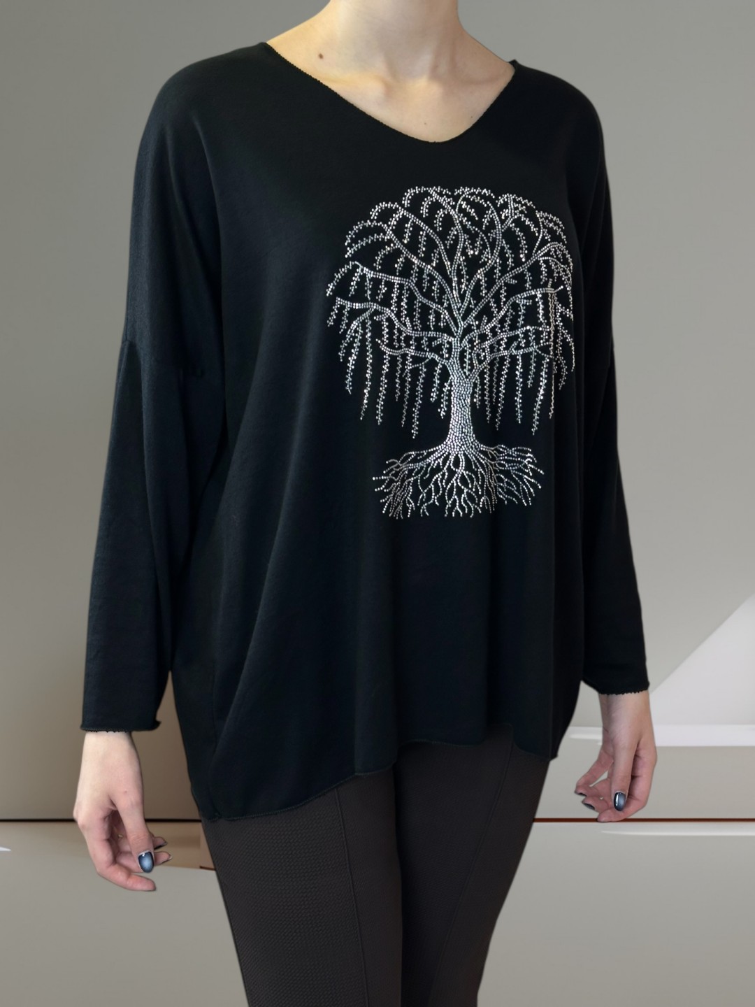 Μπλούζα με Δέντρο από Στρας Μπλούζα με Δέντρο από Στρας