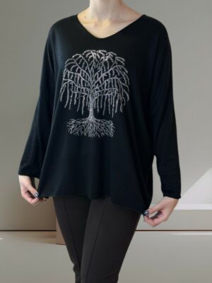 Μπλούζα με Δέντρο από Στρας