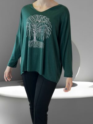 Μπλούζα με Δέντρο από Στρας