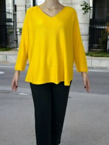 Πουλόβερ με V λαιμόκοψη και μοντέρνα γραμμή