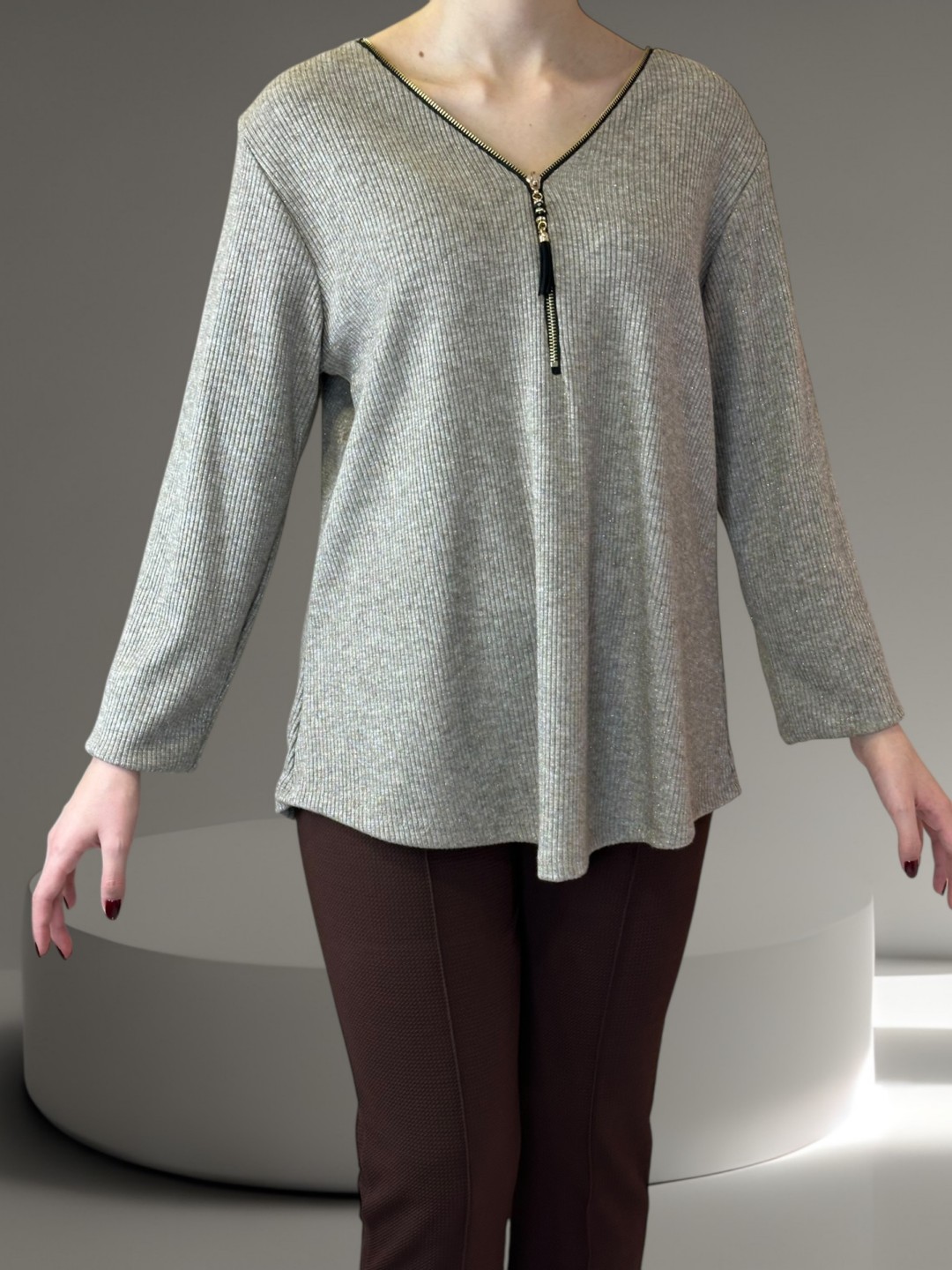 Μπλούζα με φερμουάρ Μπλούζα με φερμουάρ